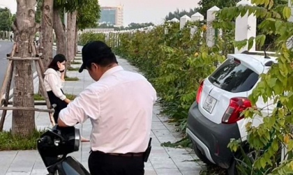 Ảnh TNGT: Đạp nhầm chân ga, VinFast Fadil phá rào chui ra cánh đồng