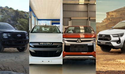 So sánh các phiên bản Tiêu chuẩn dưới 670 triệu đồng của Ford Ranger, Isuzu D-Max, Mitsubishi Triton và Toyota Hilux