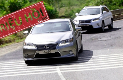 Triệu hồi hơn 110 xe Lexus ES tại Việt Nam