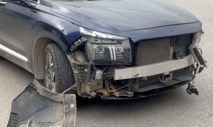 Clip TNGT: Ra đường lớn không quan sát, Hyundai Santa Fe 34A 59110 bị 