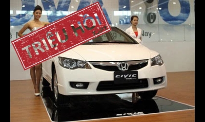 Honda triệu hồi hơn 21.000 ôtô tại Việt Nam