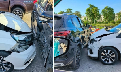 Ảnh TNGT: Qua giao lộ, Honda Brio BKS 36A 56077 đâm nát hông MG ZS BKS 36A 66788