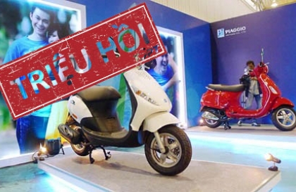 Piaggio triệu hồi xe Zip tại Việt Nam