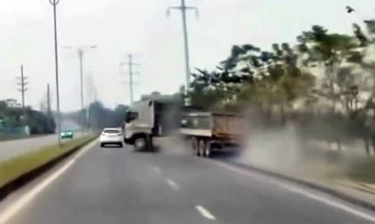 Clip: Rơ-moóc đạp phanh tốc độ nguy hiểm như thế nào?