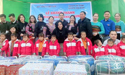 Đóng góp xã hội: Quỹ Toyota bàn giao điểm trường cho trẻ em vùng cao Hoà Bình, Kon Tum