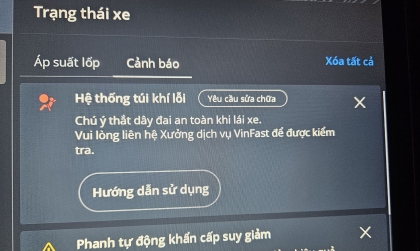 Có cách nào tự khắc phục xe VF8 báo lỗi túi khí không?