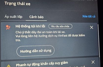 Có cách nào tự khắc phục xe VF8 báo lỗi túi khí không?