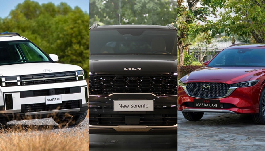 Lựa chọn nào ở phân khúc crossover trên 1 tỷ đồng: KIA Sorento có cạnh tranh được với Hyundai Santa Fe và Mazda CX-8?