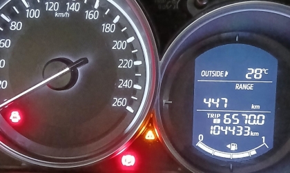 Mazda CX-5 hiện lỗi tam giác màu vàng này là bị sao thế ạ?