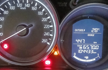 Mazda CX-5 hiện lỗi tam giác màu vàng này là bị sao thế ạ?