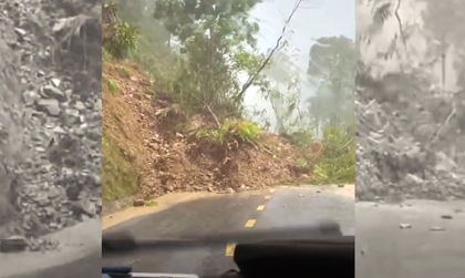Clip : Cả vạt núi đột ngột sạt lở lấp kín đường ngay trước mũi xe du lịch