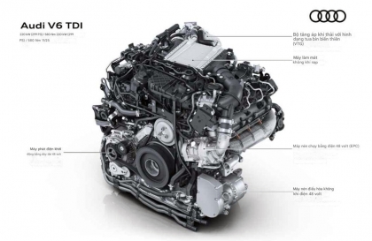 Audi tung động cơ diesel mild-hybrid V6 TDI công suất 295 mã lực đi kèm tăng áp điện