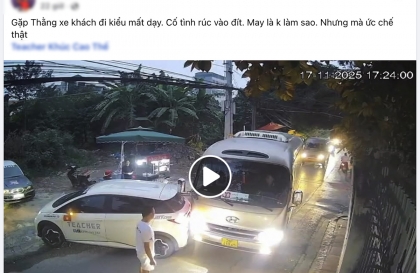 Ý thức giao thông: Thày dạy lái xe đăng clip chê bai tài xế xe khách, ai ngờ chính mình là người sai