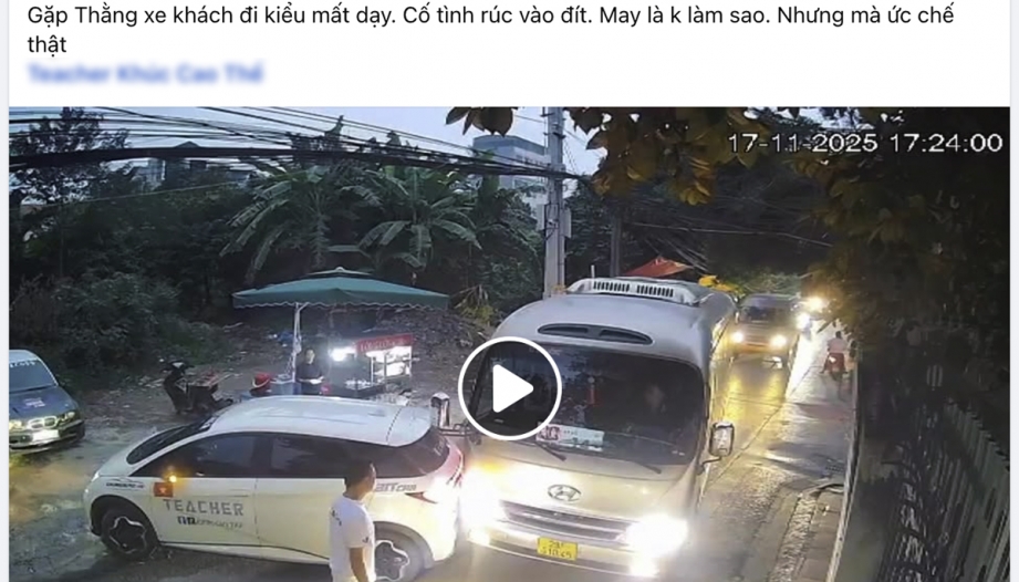 Ý thức giao thông: Thày dạy lái xe đăng clip chê bai tài xế xe khách, ai ngờ chính mình là người sai