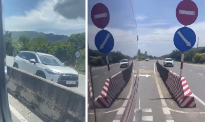 Ý thức Giao thông: Tài xế Toyota Corolla Cross thản nhiên đi ngược chiều trên quốc 1