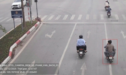Danh sách 44 người vượt đèn đỏ bị camera AI phát hiện trong ngày 23/12 tại nội đô Hà Nội