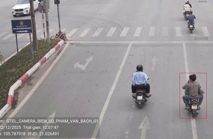 Danh sách 44 người vượt đèn đỏ bị camera AI phát hiện trong ngày 23/12 tại nội đô Hà Nội