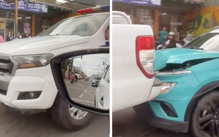 Clip TNGT: Tài xế VinFast VF e34 đâm vào đuôi xe khác nhưng nhất quyết không cần gọi CSGT