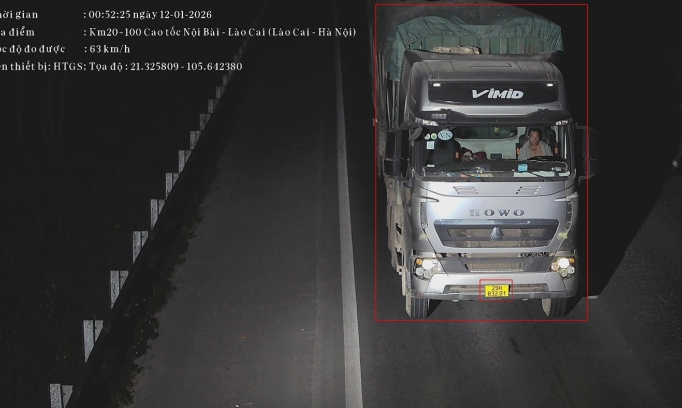 Danh sách các trường hợp vượt đèn đỏ tại nội đô và quá tốc độ trên cao tốc Nội bài - Lào Cai bị camera AI phát hiện trong ngày 12/1/2026