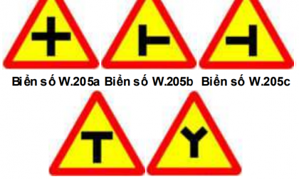 Nhóm biển báo nguy hiểm và cảnh báo: Biển số W.205 có ý nghĩa gì?