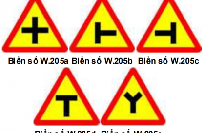 Nhóm biển báo nguy hiểm và cảnh báo: Biển số W.205 có ý nghĩa gì?