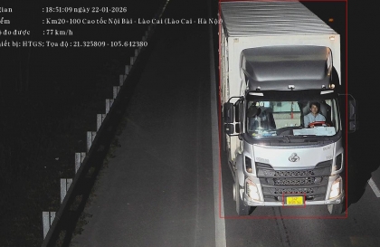 Danh sách các trường hợp vi phạm bị camera AI phát hiện trong ngày 23/1/2026 tại nội đô Hà Nội và cao tốc Nội Bài - Lào Cai