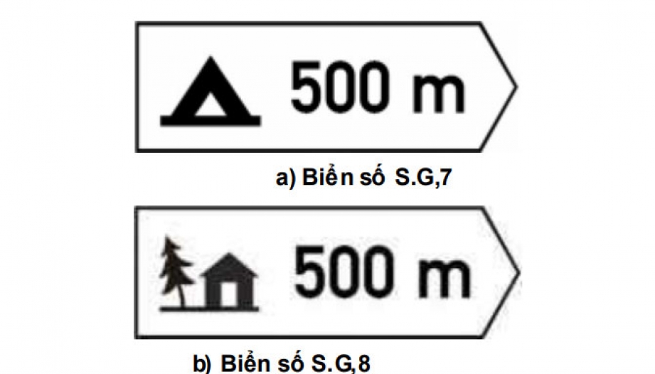 Nhóm biển phụ: Biển số S.G,7 và S.G,8 có ý nghĩa gì?