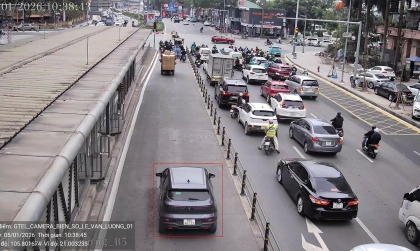 Danh sách 17 trường hợp vượt đèn đỏ bị camera AI phát hiện trong ngày 6/1/2026 tại nội đô Hà Nội