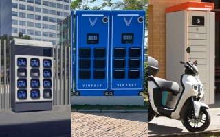 Thế giới 2 bánh: Khác biệt nào của trạm đổi pin xe máy điện Honda, VinFast và Yamaha