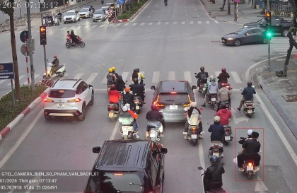 Danh sách các trường hợp vi phạm bị camera AI phát hiện trong ngày 21/1/2026 tại nội đô Hà Nội và cao tốc Nội Bài - Lào Cai
