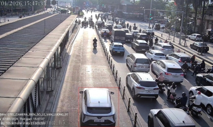 Danh sách các trường hợp vượt đèn đỏ và tốc độ  bị camera AI phát hiện trong ngày 8/1/2026 tại nội đô Hà Nội