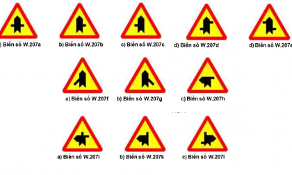 Nhóm biển báo nguy hiểm và cảnh báo: Biển số W.207 có ý nghĩa gì?
