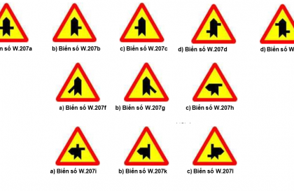 Nhóm biển báo nguy hiểm và cảnh báo: Biển số W.207 có ý nghĩa gì?