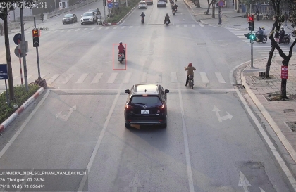 Danh sách các trường hợp vượt đèn đỏ và tốc độ bị camera AI phát hiện trong ngày 9/1/2026 tại nội đô Hà Nội