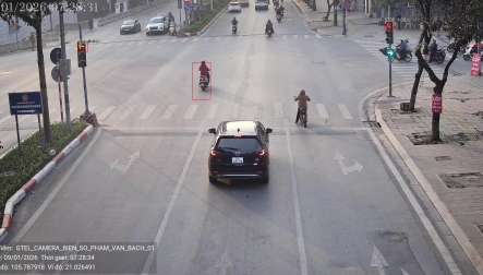 Danh sách các trường hợp vượt đèn đỏ và tốc độ bị camera AI phát hiện trong ngày 9/1/2026 tại nội đô Hà Nội