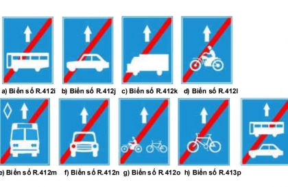 Nhóm biển hiệu lệnh: Biển số R.412 (i,j,k,l,m,n,o,p) có ý nghĩa gì?