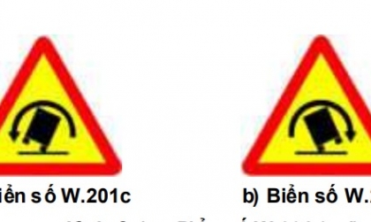 Nhóm biển báo nguy hiểm và cảnh báo: Biển số W.201 (c,d) có ý nghĩa gì?