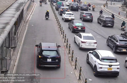 Danh sách 69 trường hợp vượt đèn đỏ bị camera AI phát hiện trong ngày 1/2/2026 tại nội đô Hà Nội