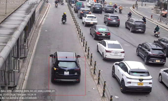 Danh sách 69 trường hợp vượt đèn đỏ bị camera AI phát hiện trong ngày 1/2/2026 tại nội đô Hà Nội