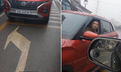 Ý thức Giao thông: Tài xế Hyundai Creta đi ngược chiều còn tắt máy chặn đầu xe khác không cho đi