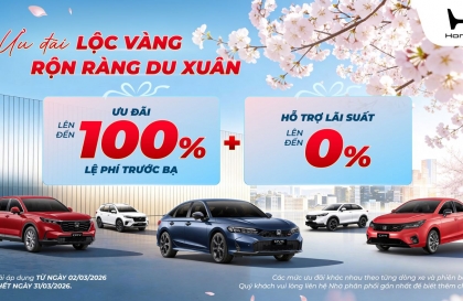 Honda Civic e:HEV RS được hỗ trợ 100% lệ phí trước bạ trong tháng 3/2026