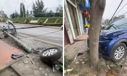 Clip TNGT: VinFast VF 5 phóng tốc độ cao, hạ gục cột điện