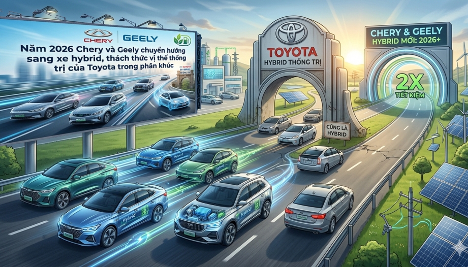 Năm 2026, Chery và Geely chuyển hướng sang xe hybrid, thách thức vị thế của Toyota