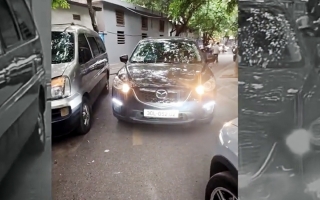 Ý thức Giao thông: Lạ lùng tài xế Mazda CX-5 đi sai còn bắt người khác nhường đường