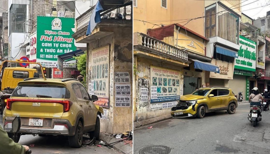 Ảnh TNGT: Tài xế KIA Sonet đột nhiên muốn thử độ cứng... của bức tường