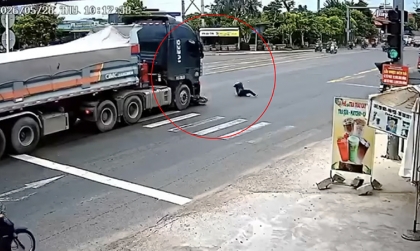 Clip TNGT: Suýt nữa lên nóc tủ vì sang đường thiếu hiểu biết...