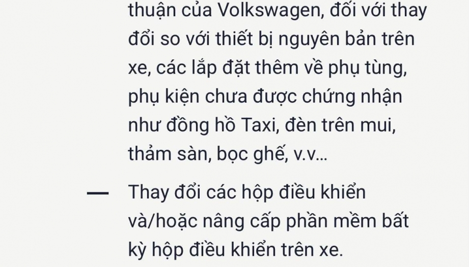 Đại lý Volkswagen từ chối bảo hành lỗi của Viloran với mấy lỗi thế này thì có đúng không?