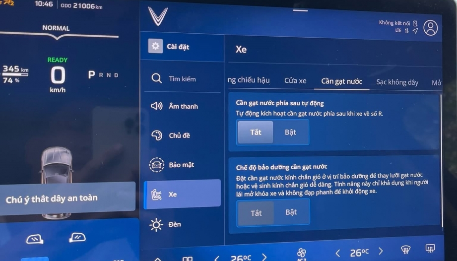Xe vf8 bị mất chế độ bảo dưỡng cần gạt nước thì phải làm sao?