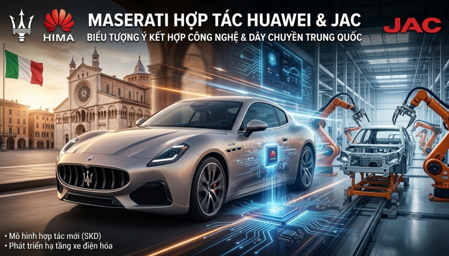 Maserati bắt tay Huawei và JAC: Biểu tượng Ý kết hợp cùng công nghệ và dây chuyền Trung Quốc, để hồi sinh
