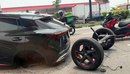 Omoda gãy văng trục bánh sau tại Malaysia chưa rõ nguyên nhân